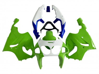 1996-2003 Kawasaki ZX7R Motorcycle Fairings - White Green Blue Canada