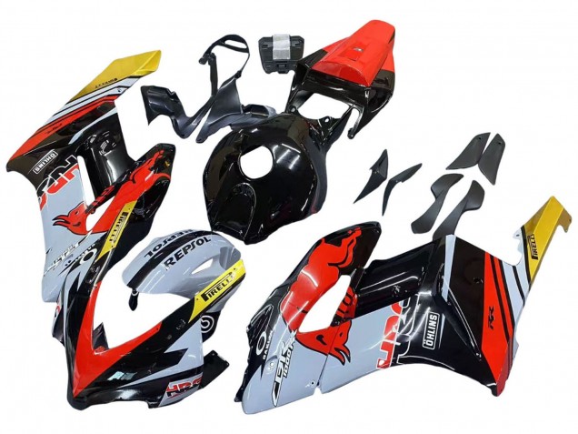 2004-2005 Honda CBR1000RR Motorcycle Fairings - Yellow Red White Glossy Red Bull Repsol HRC Canada