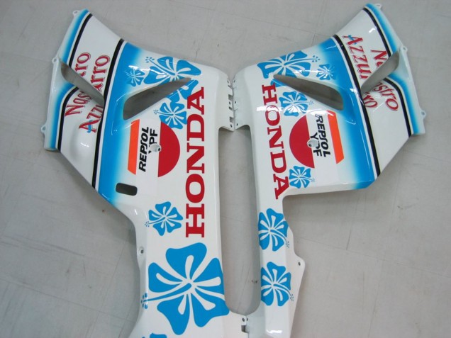 2004-2005 Honda CBR1000RR Motorcycle Fairings - White Blue Snow Nastro Azzurro 46 Canada