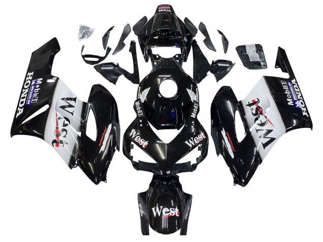 2004-2005 Honda CBR1000RR Motorcycle Fairings - Glossy Black White West Canada