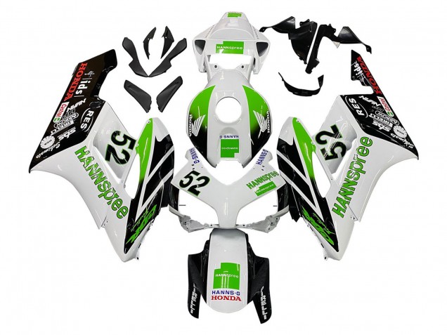 2004-2005 Honda CBR1000RR Motorcycle Fairings - White Green Glossy Black Hannspree 52 Canada