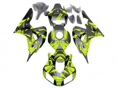 2006-2007 Honda CBR1000RR Motorcycle Fairings - Fluorescent Green Matte Black Canada