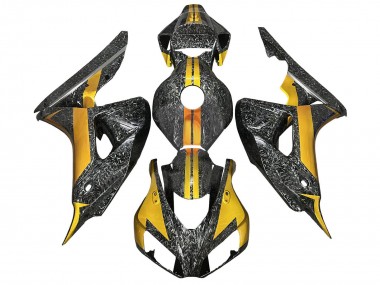 2006-2007 Honda CBR1000RR Motorcycle Fairings - Gold Black Forged Carbon Fiber Canada