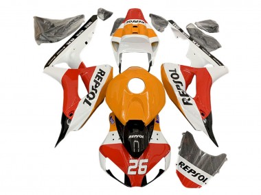2006-2007 Honda CBR1000RR Motorcycle Fairings - Orange White Red Black Glossy Repsol 26 Canada
