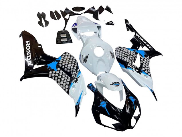 2006-2007 Honda CBR1000RR Motorcycle Fairing - White Blue Glossy Black Canada
