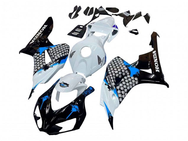 2006-2007 Honda CBR1000RR Motorcycle Fairing - White Blue Glossy Black Canada