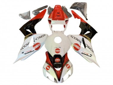 2006-2007 Honda CBR1000RR Motorcycle Fairings - White Red Glossy Black Konica Minolta Canada