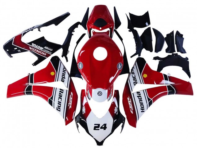 2008-2011 Honda CBR1000RR Motorcycle Fairings - White Red Glossy Black Racing 24 Canada