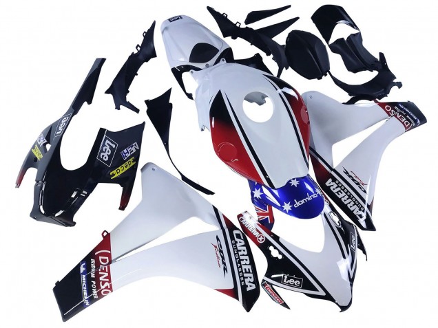 2008-2011 Honda CBR1000RR Motorcycle Fairings - White Red Blue Black Star Lee Carrera Canada