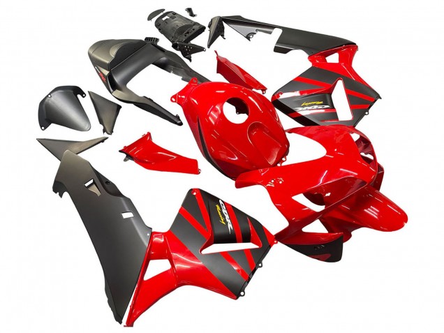 2003-2004 Honda CBR600RR Motorcycle Fairings - Red Matte Black Racing Canada