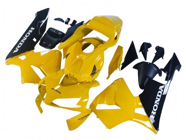 2003-2004 Honda CBR600RR Motorcycle Fairings - Yellow Glossy Black Canada