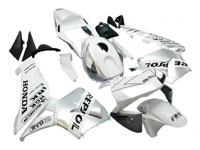 2003-2004 Honda CBR600RR Motorcycle Fairings - White Silver Black Repsol Canada