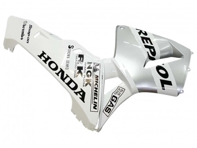 2003-2004 Honda CBR600RR Motorcycle Fairings - White Silver Black Repsol Canada