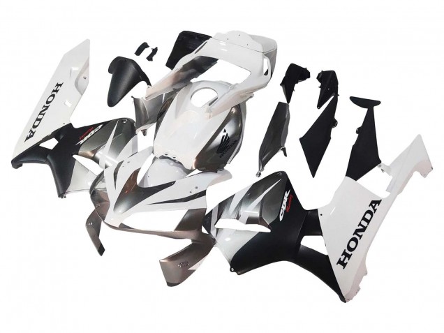 2003-2004 Honda CBR600RR Motorcycle Fairings - White Matte Black Racing Canada