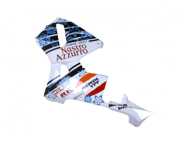 2003-2004 Honda CBR600RR Motorcycle Fairings - White Blue Red Nastro Azzurro 46 Canada