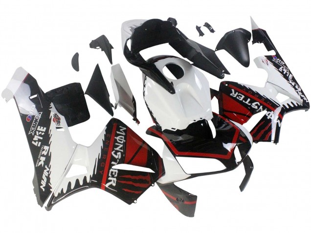 2003-2004 Honda CBR600RR Motorcycle Fairings - White Red Glossy Black Monster Canada