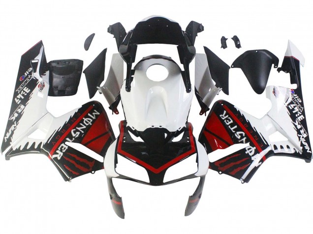 2003-2004 Honda CBR600RR Motorcycle Fairings - White Red Glossy Black Monster Canada