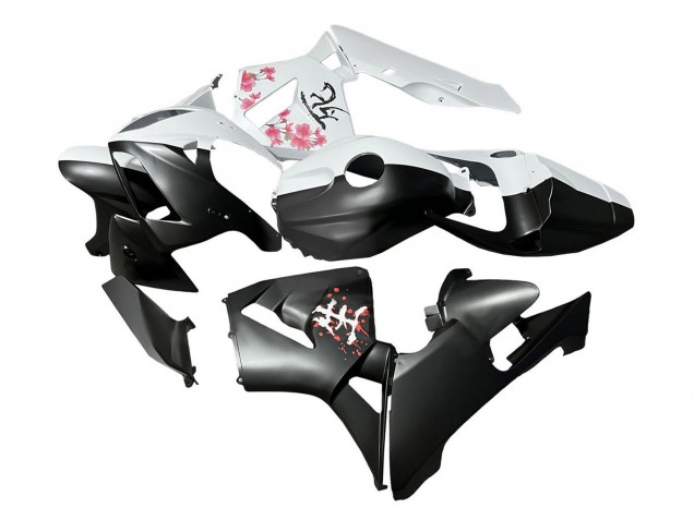 2005-2006 Honda CBR600RR Motorcycle Fairings - Black White with Cherry Blossom Canada