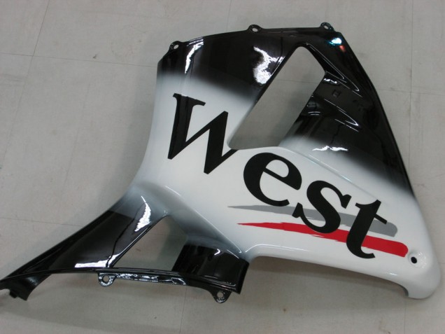 2005-2006 Honda CBR600RR Motorcycle Fairings - Glossy Black White West Canada