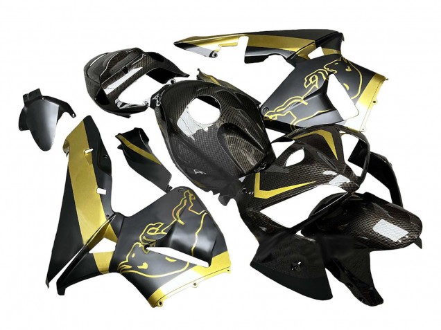 2005-2006 Honda CBR600RR Motorcycle Fairings - Black Gold Carbon Fiber Canada