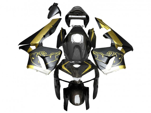 2005-2006 Honda CBR600RR Motorcycle Fairings - Black Gold Carbon Fiber Canada