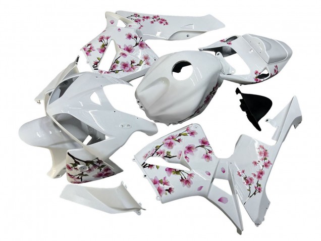 2005-2006 Honda CBR600RR Motorcycle Fairings - White with Cherry Blossom Canada