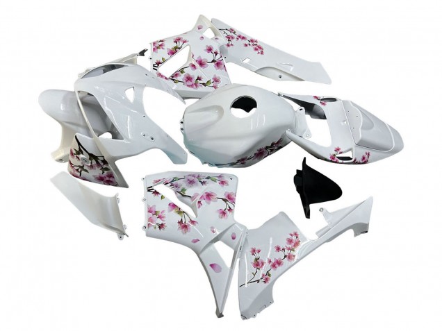 2005-2006 Honda CBR600RR Motorcycle Fairings - White with Cherry Blossom Canada