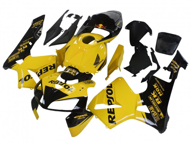 2005-2006 Honda CBR600RR Motorcycle Fairings - Yellow Black Repsol Canada