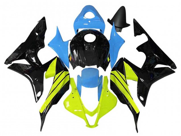 2007-2008 Honda CBR600RR Motorcycle Fairings - Blue Yellow Glossy Black Canada