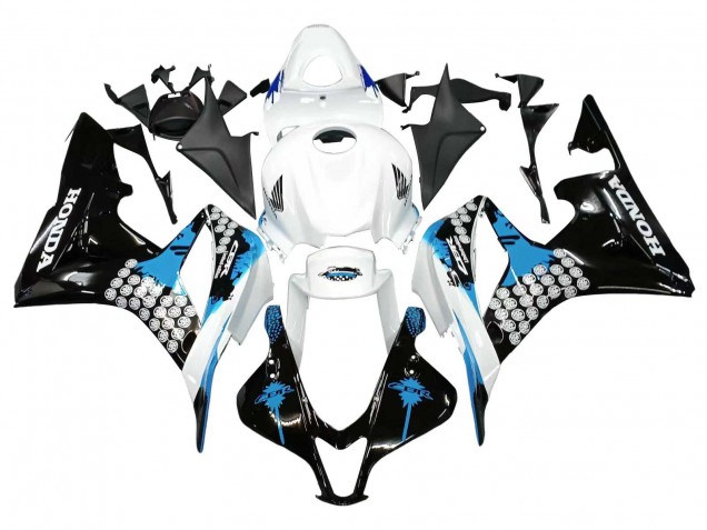 2007-2008 Honda CBR600RR Motorcycle Fairings - White Light Blue Glossy Black Canada