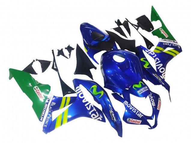 2007-2008 Honda CBR600RR Motorcycle Fairings - Blue Green MoviStar Castrol Canada