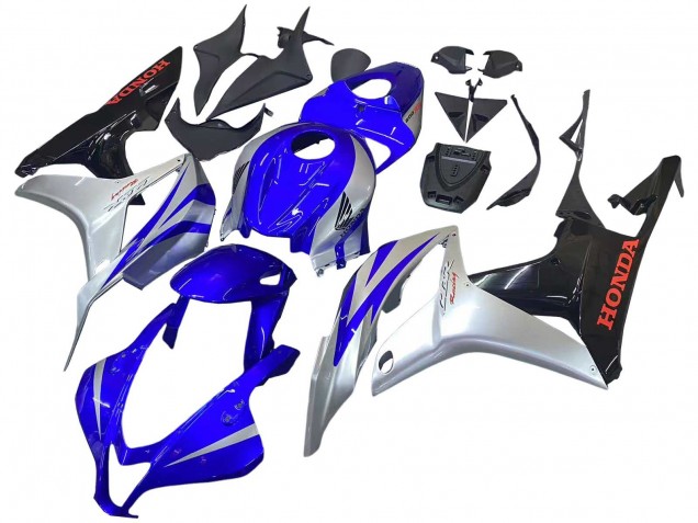 2007-2008 Honda CBR600RR Motorcycle Fairings - Silver Blue Glossy Black Racing Canada