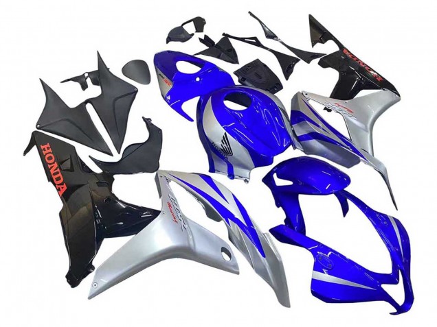 2007-2008 Honda CBR600RR Motorcycle Fairings - Silver Blue Glossy Black Racing Canada