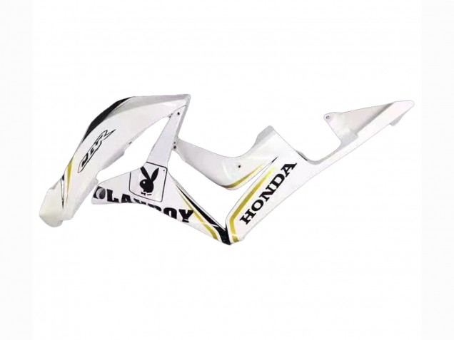 2007-2008 Honda CBR600RR Motorcycle Fairing - White Gold Glossy Black Playboy Canada
