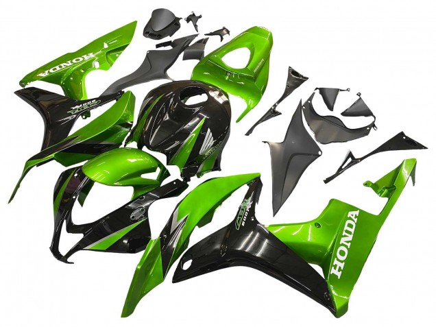 2007-2008 Honda CBR600RR Motorcycle Fairing Kits - Green Glossy Black Canada