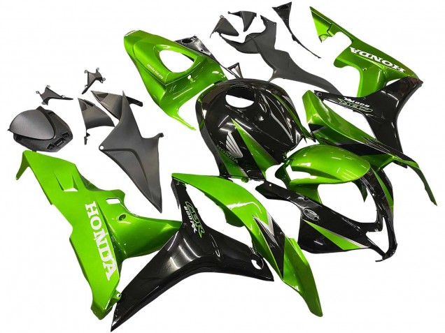 2007-2008 Honda CBR600RR Motorcycle Fairing Kits - Green Glossy Black Canada