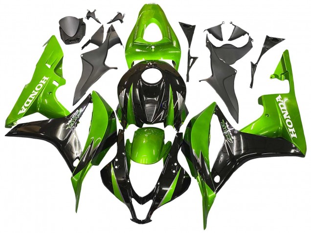 2007-2008 Honda CBR600RR Motorcycle Fairing Kits - Green Glossy Black Canada