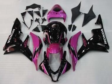 2007-2008 Honda CBR600RR Motorcycle Fairings - Pink Glossy Black Racing Canada