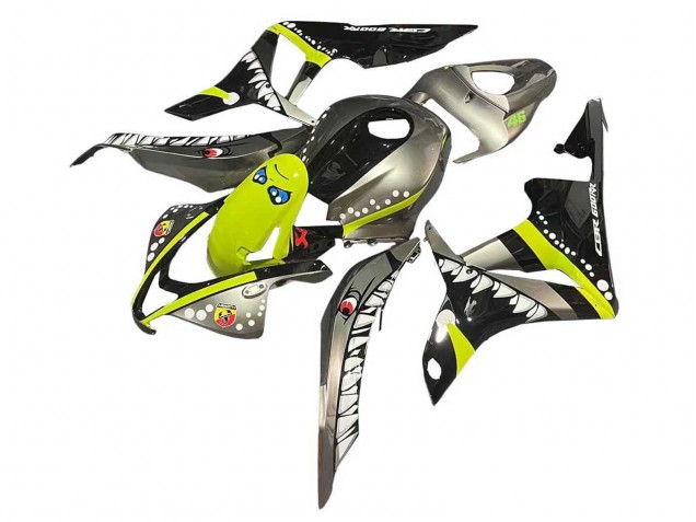 2007-2008 Honda CBR600RR Motorcycle Fairings - Grey Fluorescent Yellow Shark Canada
