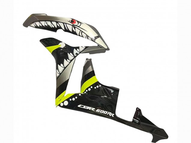 2007-2008 Honda CBR600RR Motorcycle Fairings - Grey Fluorescent Yellow Shark Canada