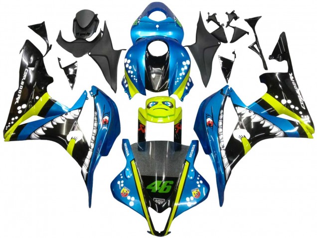 2007-2008 Honda CBR600RR Motorcycle Fairings - Green Yellow Glossy Black Shark 46 Canada