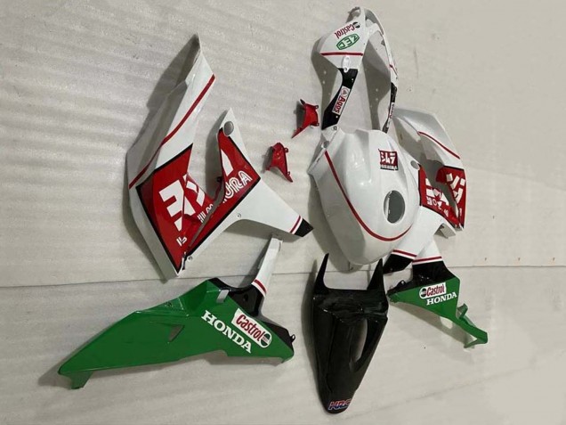 2007-2008 Honda CBR600RR Motorcycle Fairings - White Green Red Castrol Canada