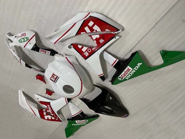 2007-2008 Honda CBR600RR Motorcycle Fairings - White Green Red Castrol Canada