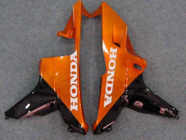 2007-2008 Honda CBR600RR Motorcycle Fairings - Glossy Black Orange Flame Canada