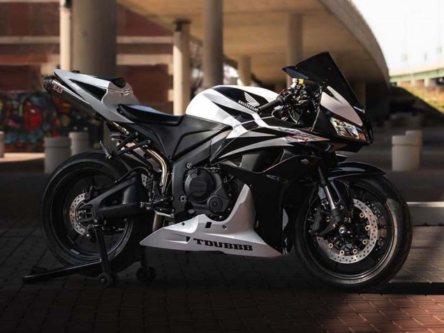 2007-2008 Honda CBR600RR Motorcycle Fairings - White Black Racing Canada