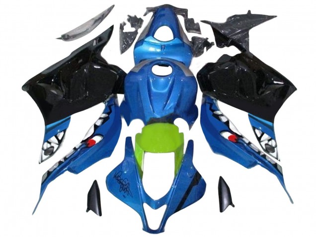 2009-2012 Honda CBR600RR Motorcycle Fairings - Blue Green Glossy Black Shark Canada