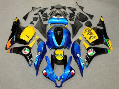2009-2012 Honda CBR600RR Motorcycle Fairings - Blue Yellow Glossy Black Shark 46 Canada