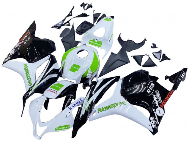 2009-2012 Honda CBR600RR Motorcycle Fairings - White Green Glossy Black Hannspree Canada