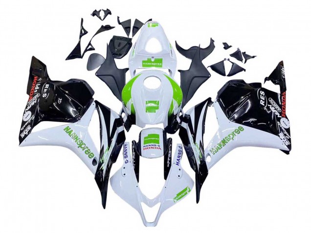 2009-2012 Honda CBR600RR Motorcycle Fairings - White Green Glossy Black Hannspree Canada