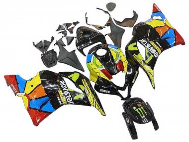 2009-2012 Honda CBR600RR Motorcycle Fairings - Black Multicolor MoviStar Canada